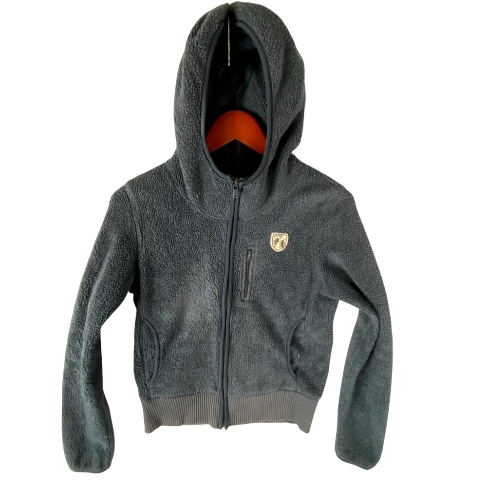 American Eagle Outfitters Hoodie Womens Small Blue Sherpa Long Sleeve Full Zip